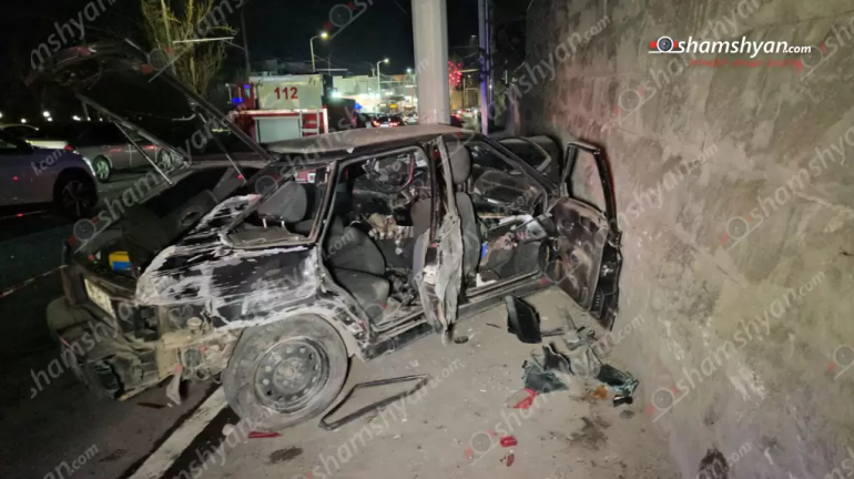 Մյասնիկյան պողոտայում «Լադա»-ն դուրս է եկել ճանապարհի երթևեկելի գոտուց և բախվել էլեկտրասյանը, կա 4 վիրшվոր