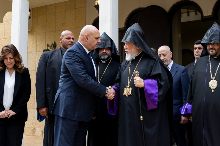 Լիբանանի նախագահ Ջոզեֆ Աունը այցելել է Արամ Ա կաթողիկոսին Լիբանանի նախագահ Ջոզեֆ Աունը այցելել է Արամ Ա կաթողիկոսին