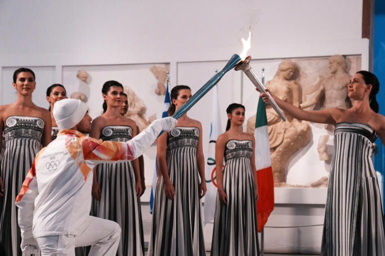 Olympic flame begins its journey to the Milan Cortina Winter Olympics