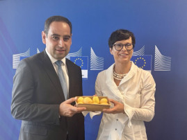 The first symbolic shipment of Armenian apricots has arrived in the European Union. Martha Kos The first symbolic shipment of Armenian apricots has arrived in the European Union. Martha Kos