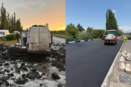 Չարենցավանի հատվածում կայծակի հարվածից վնասված կամրջի վերականգնումն ավարտական փուլում է. վաղվանից բնականոն երթևեկությունը կվերականգնվի