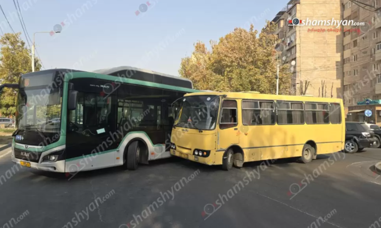Բաբաջանյան փողոցում բախվել են «MAN» և «ISUZU» մակնիշի ավտոբուսները, ճանապարհի երթևեկելի գոտին ամբողջությամբ փակվել է