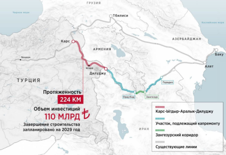 Թուրք-ադրբեջանական դաշինքը ցանկանում է ՀՀ-ին դուրս թողնել թուրքական «Միջին միջանցքի» ծրագրից և «անխոչընդոտ» ձեռք գցել Սյունիքի մարզով անցնող մոտ 43 կմ ուղին
