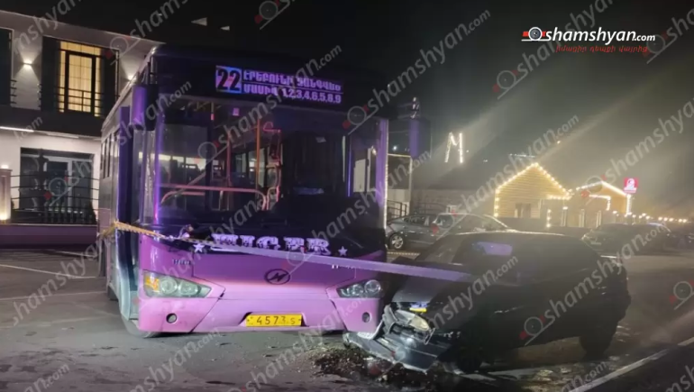 Արտաշատի խճուղում բшխվել են թիվ 22 երթուղին սպասարկող ավտոբուսն ու «Opel»-ը, կա վիրшվոր