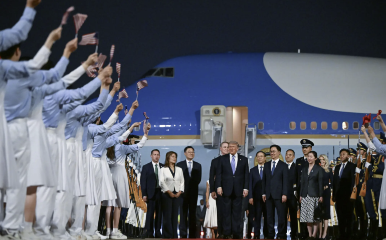 Trump lands in China for Xi summit with Nvidia CEO in tow Trump lands in China for Xi summit with Nvidia CEO in tow