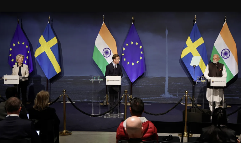Von der Leyen lauds 'dynamic new era' in EU-India relations as Modi visits Sweden Von der Leyen lauds 'dynamic new era' in EU-India relations as Modi visits Sweden