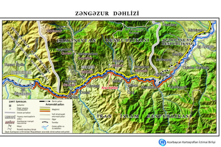«Ադրբեջանի քարտեզագիրներ» ասոցիացիան պատրաստել է այսպես կոչված «Զանգեզուրի միջանցքի» քարտեզը
