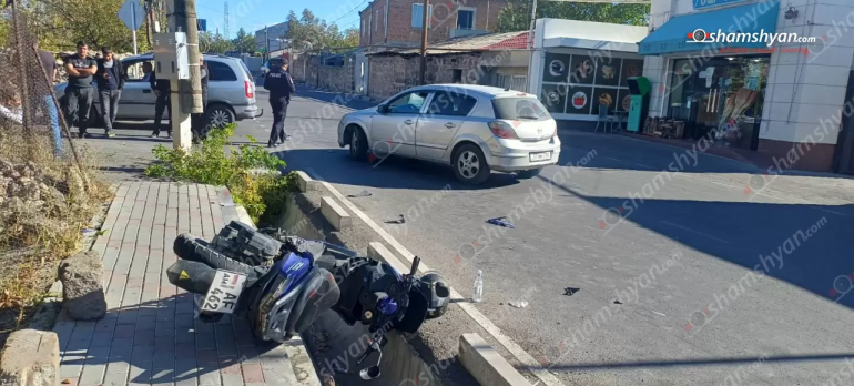 Եղվարդում բախվել են «Opel»-ն ու մոտոցիկլը, վերջինը կողաշրջվել է, մոտոցիկլավարն էլ տեղափոխվել է հիվանդանոց
