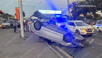 Իսակովի պողոտայում բախվել են «Nissan Rogue»-ը, «Mercedes Sprinter»-ը և «Hyundai Elantra»-ն․ վերջինս բախվել է բետոնե հենասյանը և գլխիվայր շրջվել Իսակովի պողոտայում բախվել են «Nissan Rogue»-ը, «Mercedes Sprinter»-ը և «Hyundai Elantra»-ն․ վերջինս բախվել է բետոնե հենասյանը և գլխիվայր շրջվել
