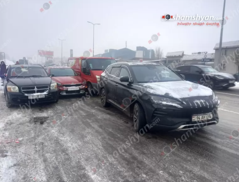 Շղթայական ավտովթար՝ Կոտայքի մարզում․ մերկասառույցի պատճառով բախվել են 5 մեքենա