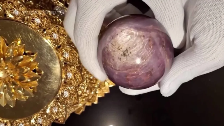 Sri Lanka unveils a rare purple star sapphire claimed to be the biggest of its kind