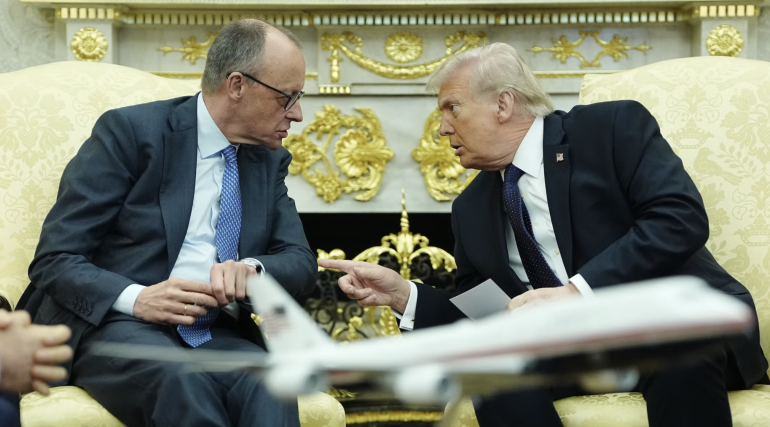 Տեսանյութ.Թրամփը կատակով հարվածել է Գերմանիայի կանցլերին