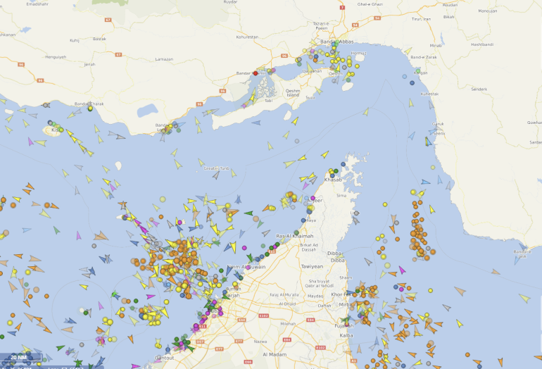 Հարյուրավոր տանկերներ և նավեր են կուտակվել Պարսից ծոցի մուտքի և ելքի մոտ