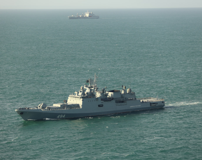 Russian frigate fires warning shots at British yacht in Channel