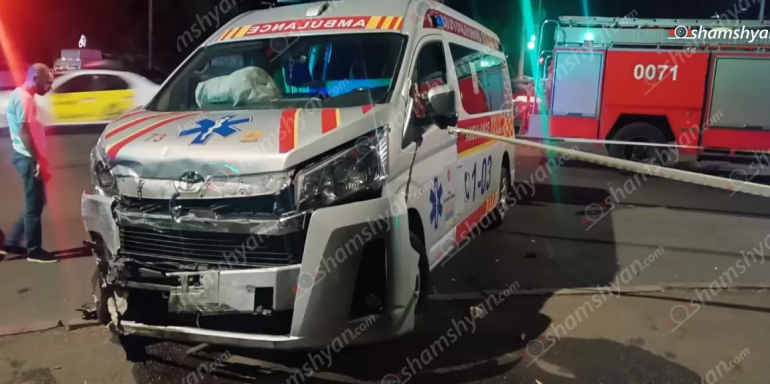 Երևանում բախվել են շտապօգնության «Toyota» և «Opel» մակնիշի ավտոմեքենաները
