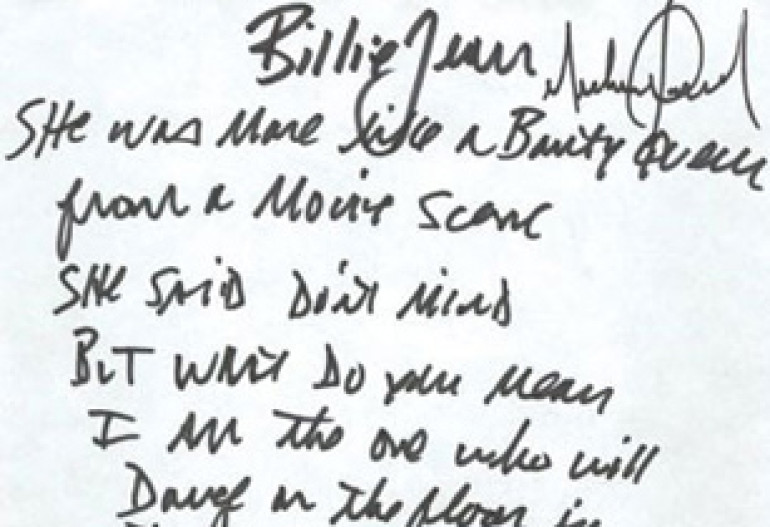 Available for Sale: Michael Jackson Handwritten Lyrics, Nude Madonna Photographs