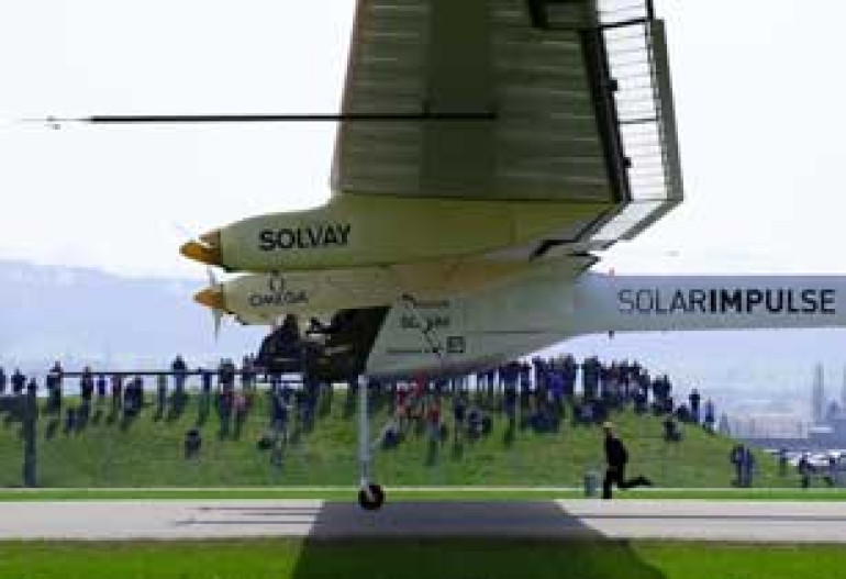 Solar Plane in First Test Flight