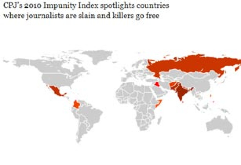 По числу нераскрытых убийств журналистов Россия в числе лидеров