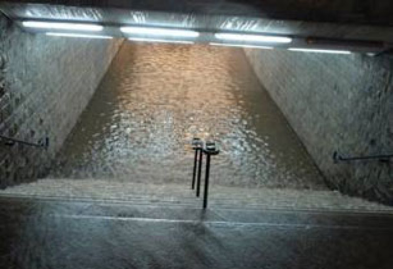 Water Pours into Metro in Warsaw 