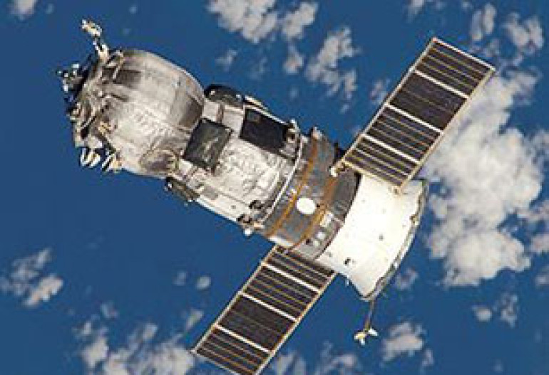 Russian cargo ship docks with space station