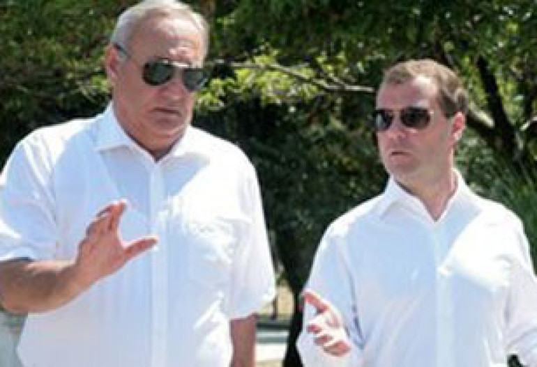 Russian president Medvedev's first visit to Abkhazia