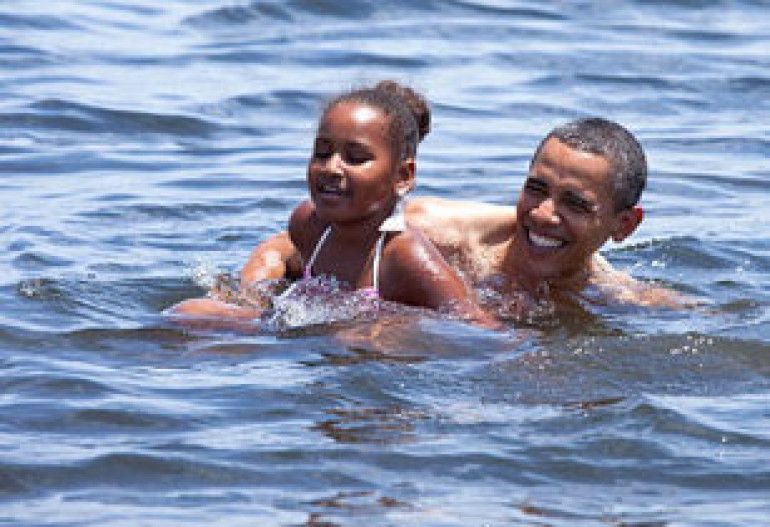 US president swimming in Gulf with daughter to silence skeptics
