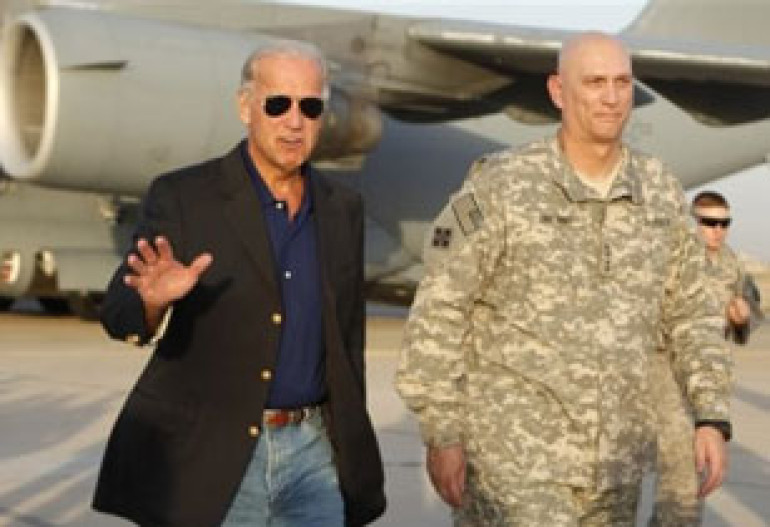 Joe Biden in Iraq for US mission change ceremony US Vice President Joe Biden is making an unannounced visit to Iraq ahead of the