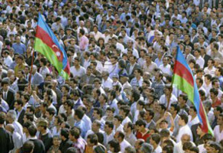 Azerbaijani protest against Dashnak officials' visit to Baku  