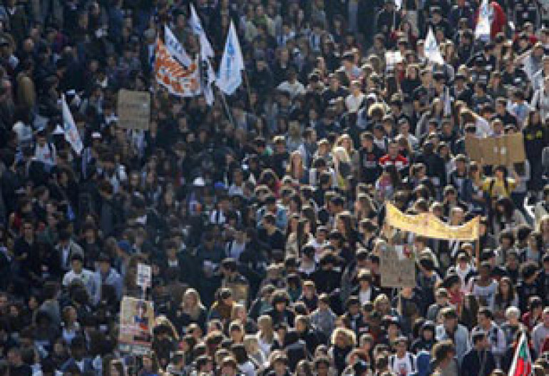 French strikes biggest so far, say unions and police