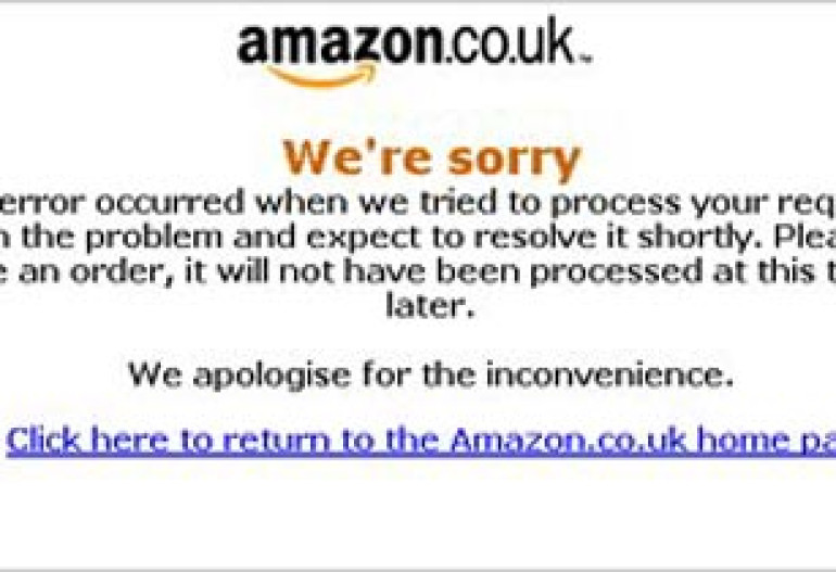 Amazon knocked offline by 'hardware failure'