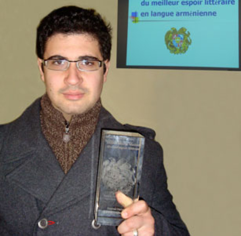 Areg Azatyan receives award at Henri Vernoy Literary Festival