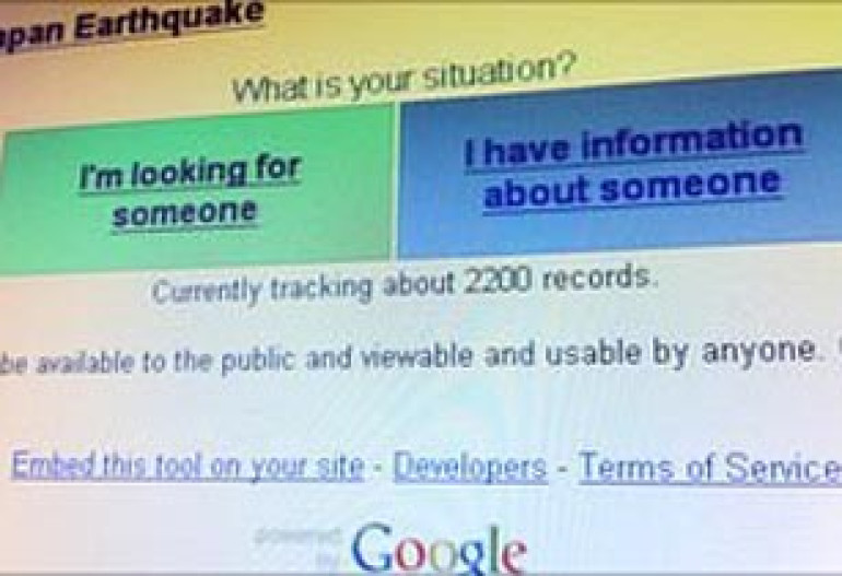Google aids Japan quake victims
