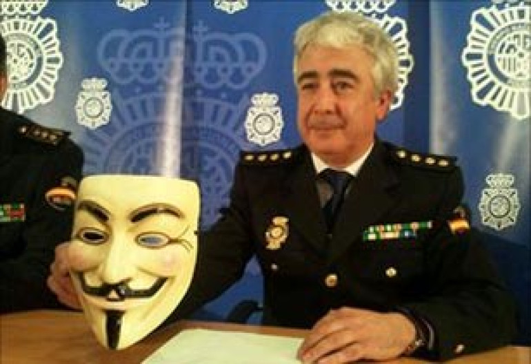 Spanish police website hit by Anonymous hackers