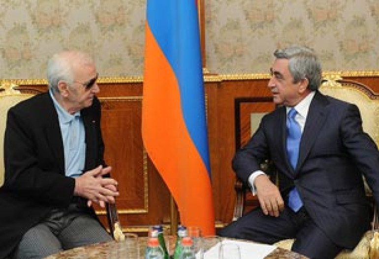 President Sargsyan receives Charles Aznavur