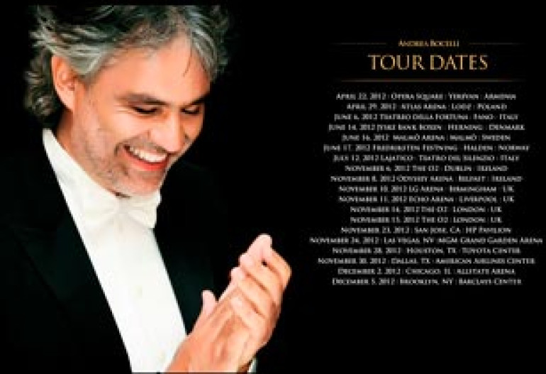 Andrea Bocelli to give concert in Yerevan