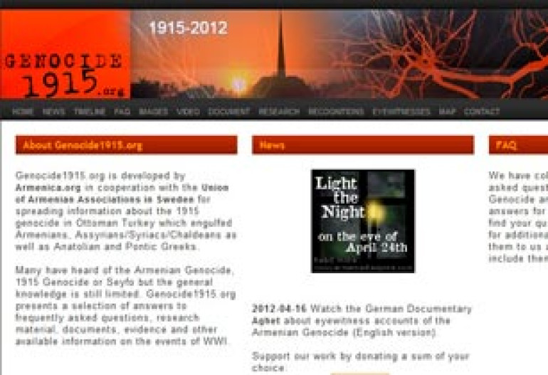 New website on Armenian Genocide launched