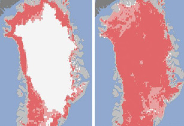 Satellites reveal sudden Greenland ice melt