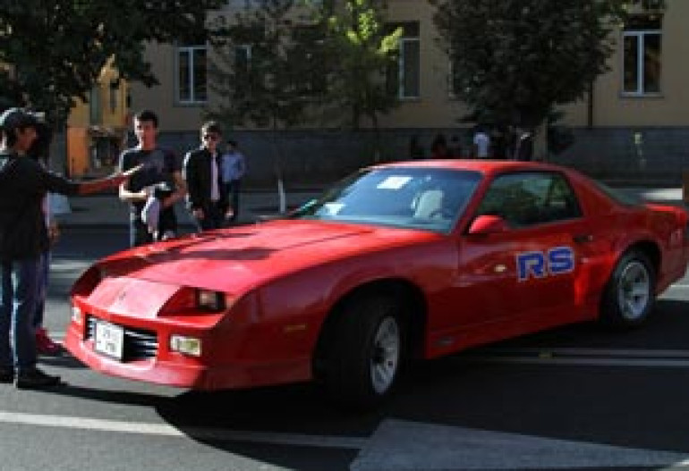 Traditional exhibition of retro cars in Yerevan