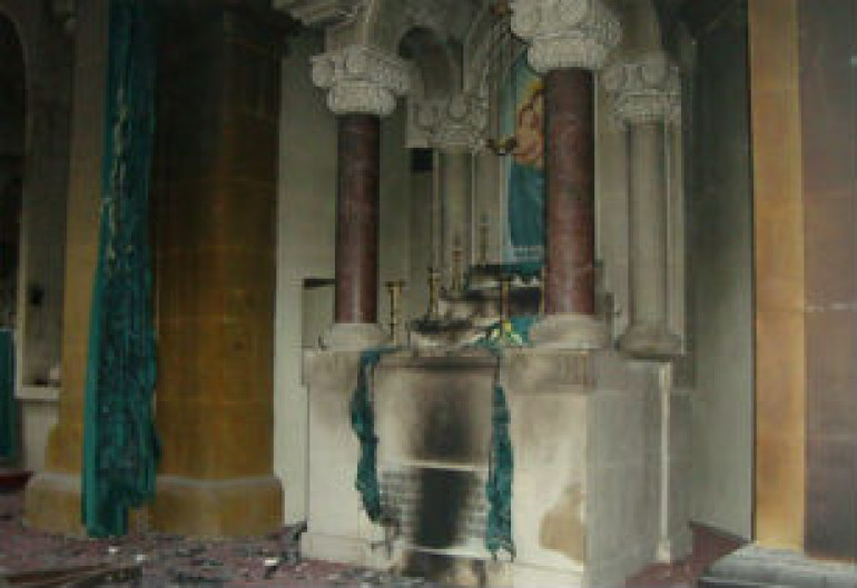Armenian church set ablaze in Aleppo