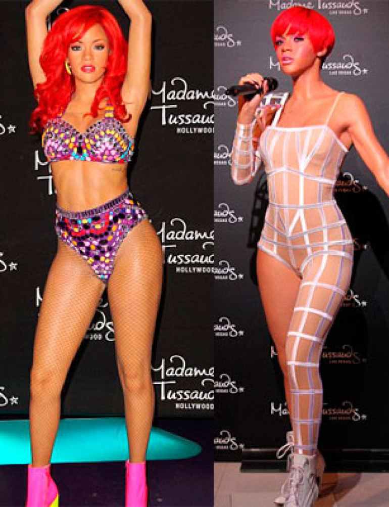 Singer Rihanna’s wax figures in Madame Tusseaud’s Museum