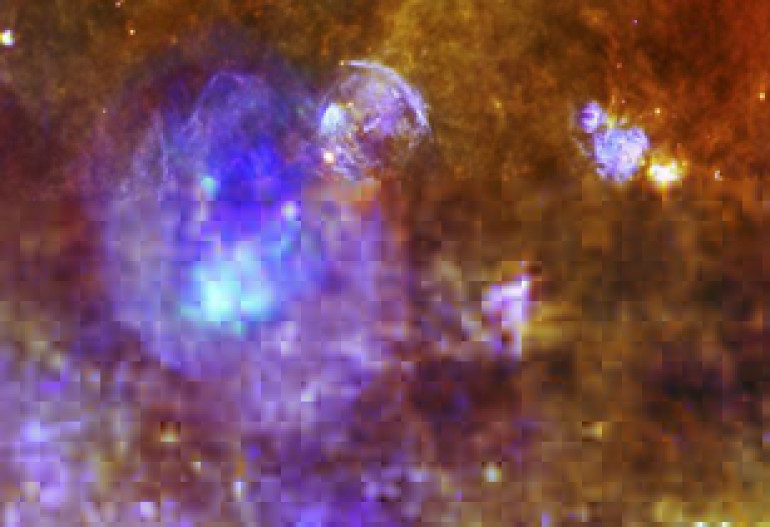 The purple haze of a dying star: Colourful image captures phenomenon lighting up the atmosphere
