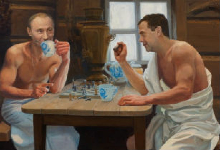  Тандем Путин-Медведев в картинах Александра Акопова (фото)