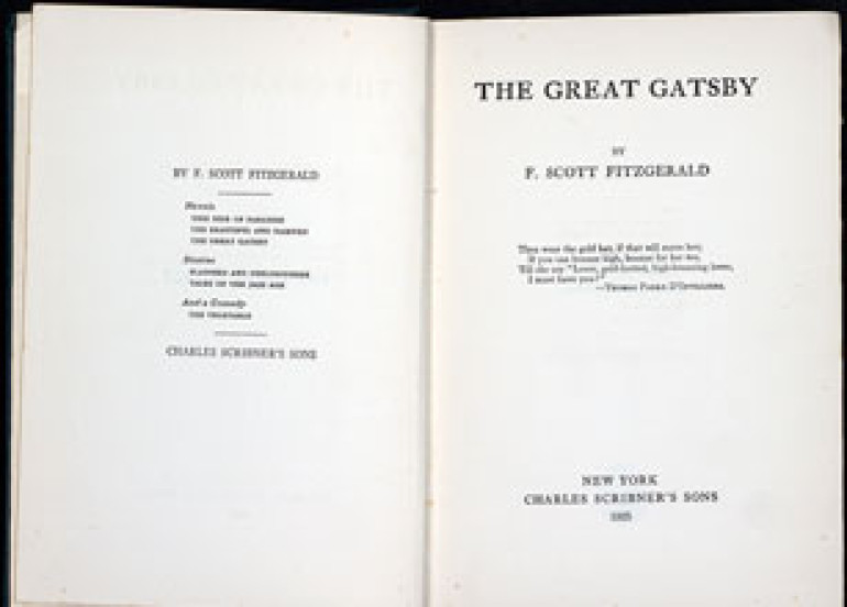 First edition of Great Gatsby to be auctioned