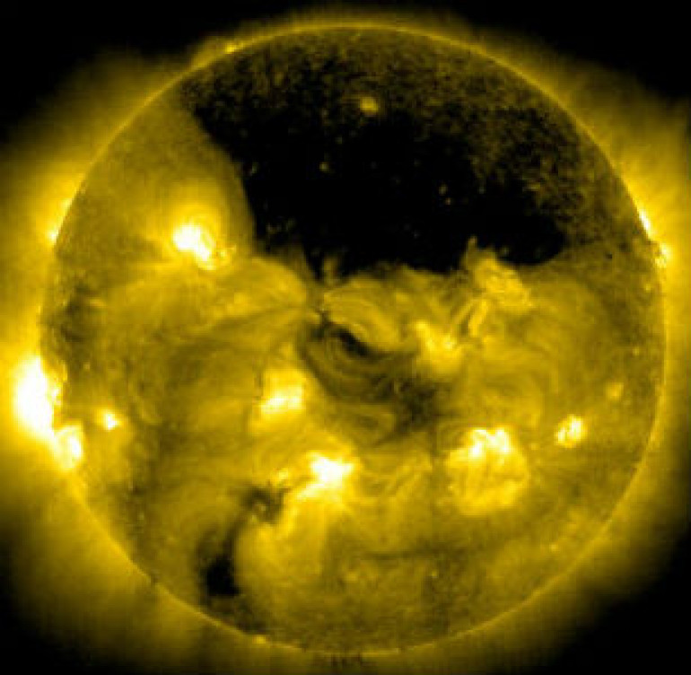 NASA observes giant hole in the Sun