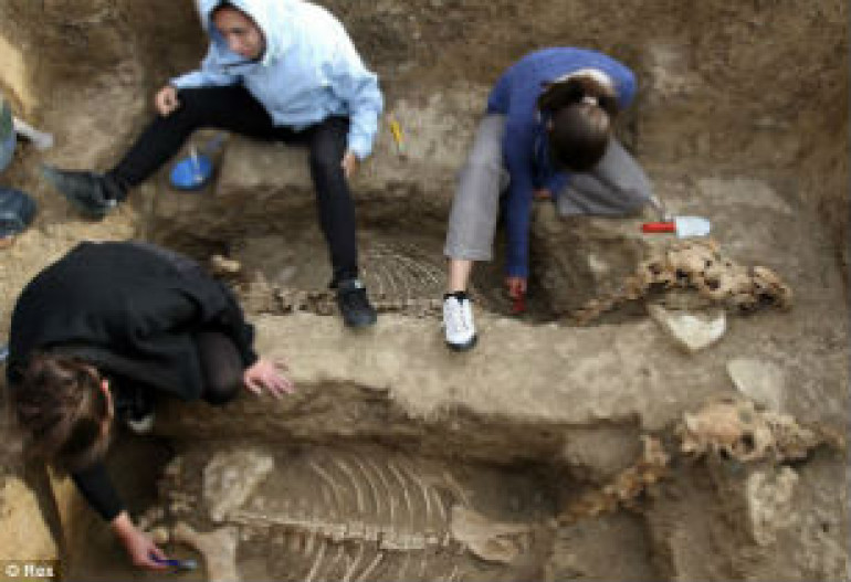 Mystery of horse remains found in Bulgaria that suggest the creatures were buried standing up