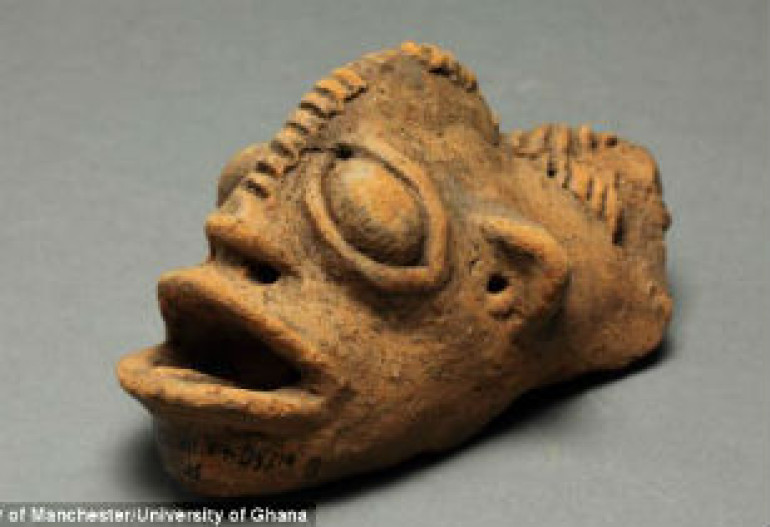 Revealing the secrets of ancient Africa: 1,400-year-old clay models of 'healing' chameleons and two-headed humans are displayed 