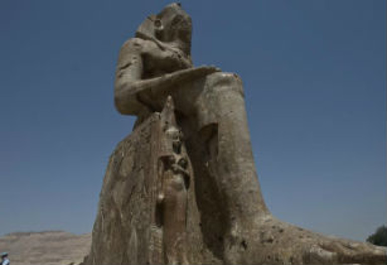 Egypt unveils colossal pharaoh statues
