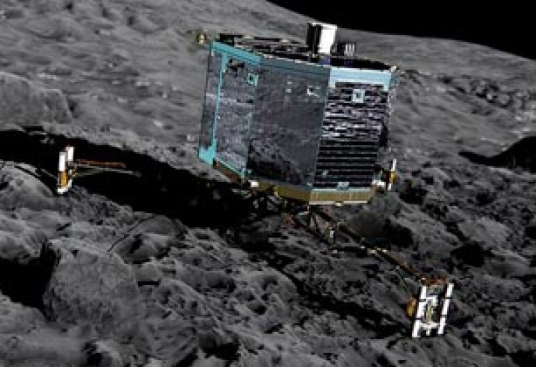 Comet lander checks in with Earth
