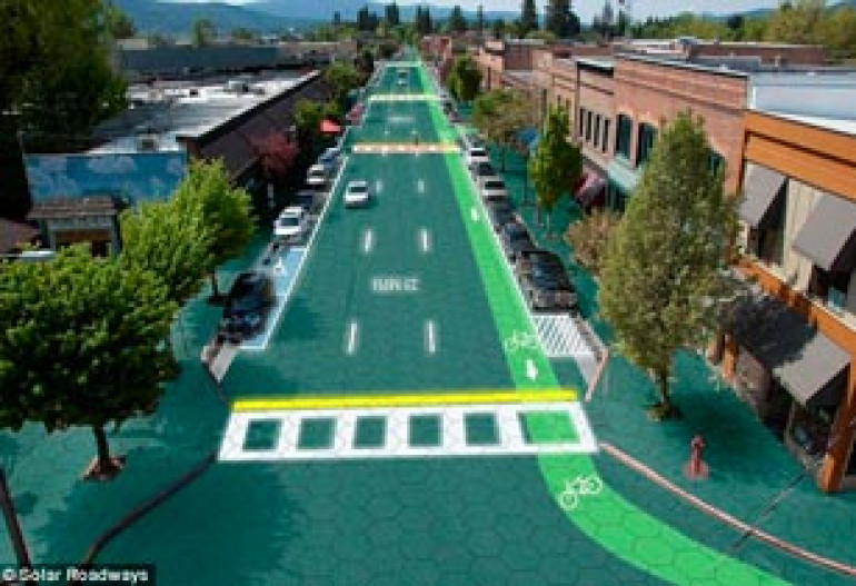 A super-charged highway! Solar-powered road could one day charge cars and even power homes