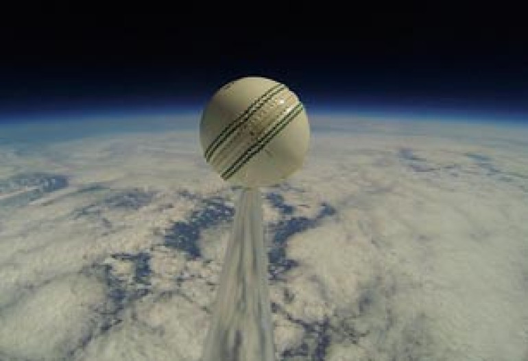 Now that’s out of the park! Cricket ball sent to the 'edge of space' on a balloon 